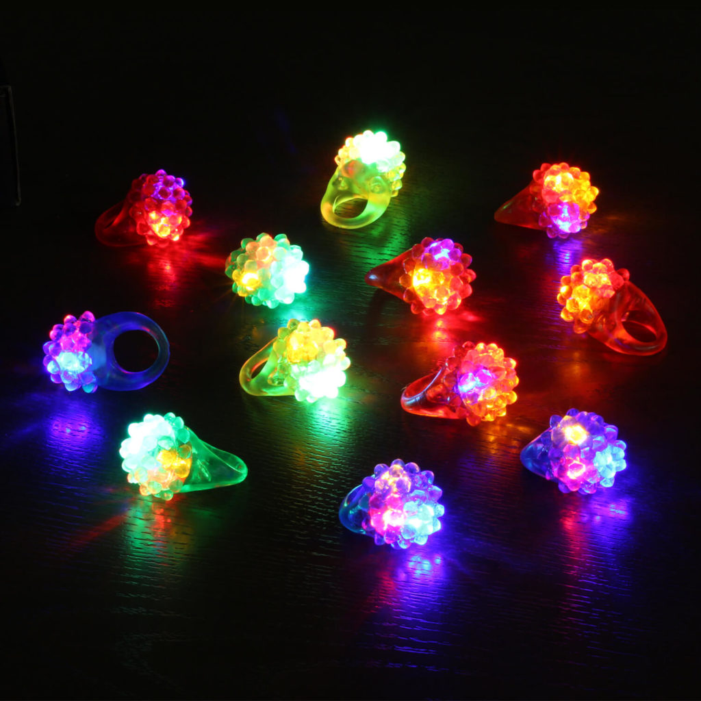 Party Stars Flashing LED Bumpy Jelly Ring LightUp Toys Novelty Place