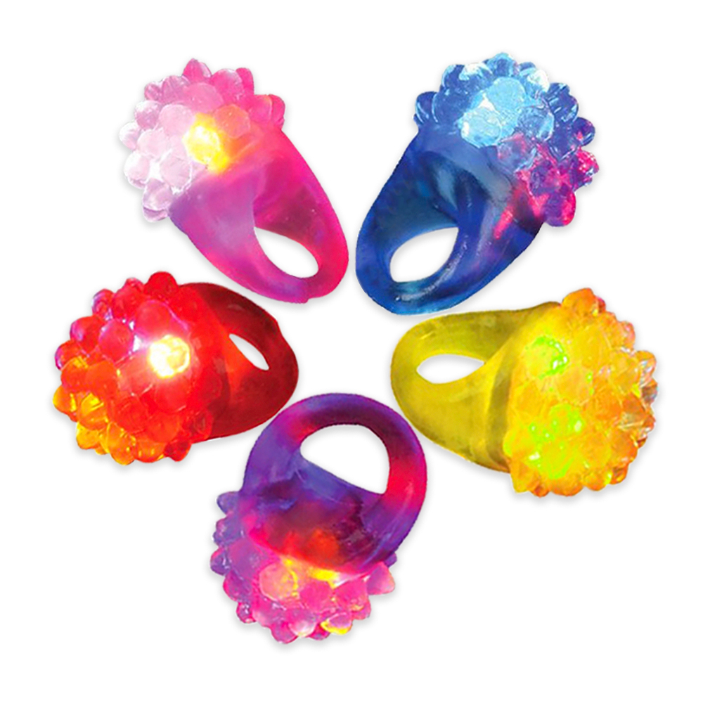 Novelty Place [Party Stars] Flashing LED Bumpy Jelly Ring LightUp Toys