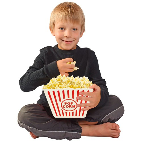 Plastic Red & White Striped Classic Popcorn Containers for Movie Night 4 Pack 4 Square x 8 Deep Novelty Place