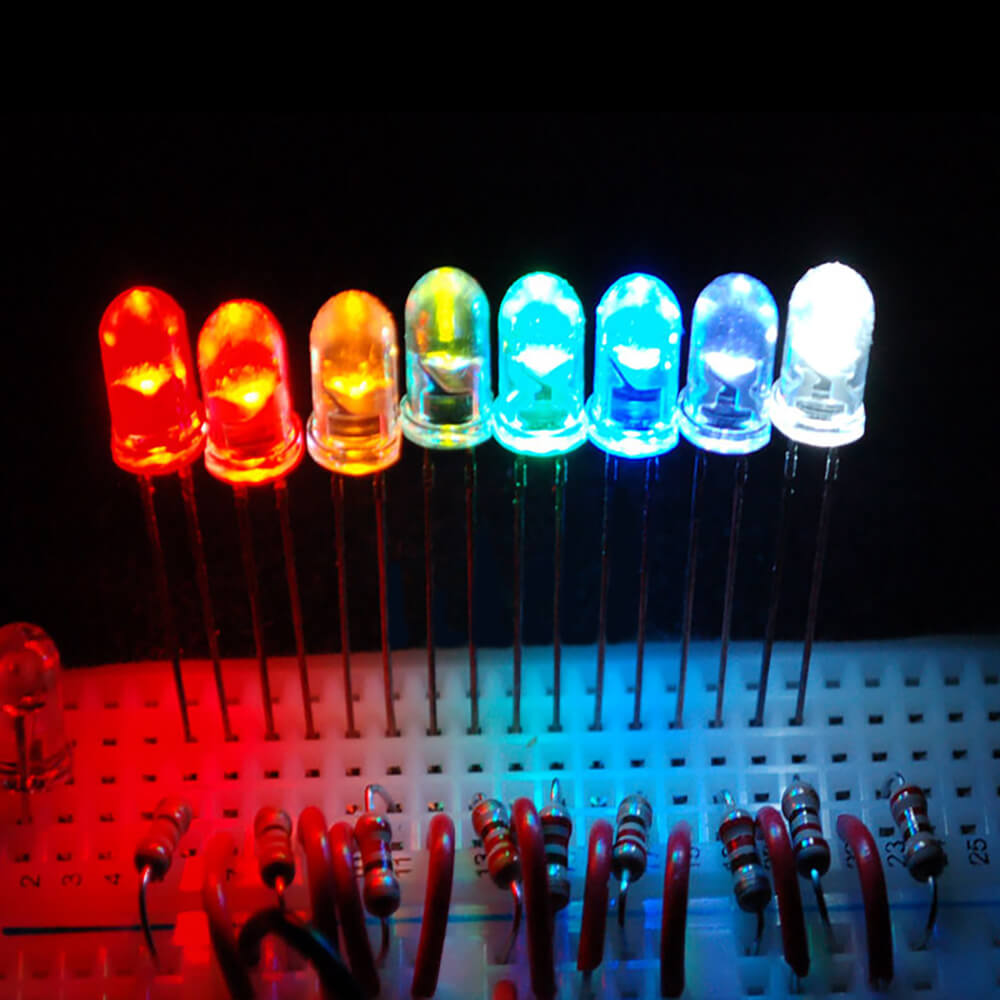 Ultra Bright 5mm Round Top Clear LED Diode Colorful Emitting Light Transparent 