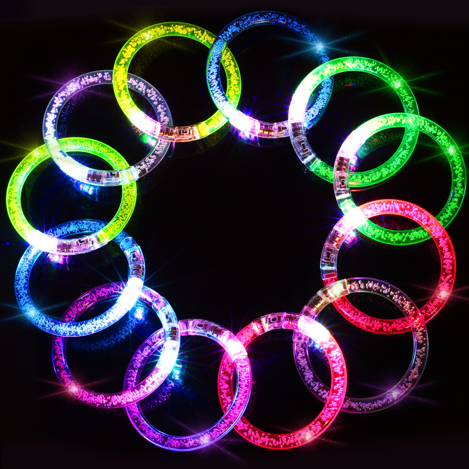 LED Bracelets Set - Party Supplies Favors, Light Up Toys Supplies Glow Accessory