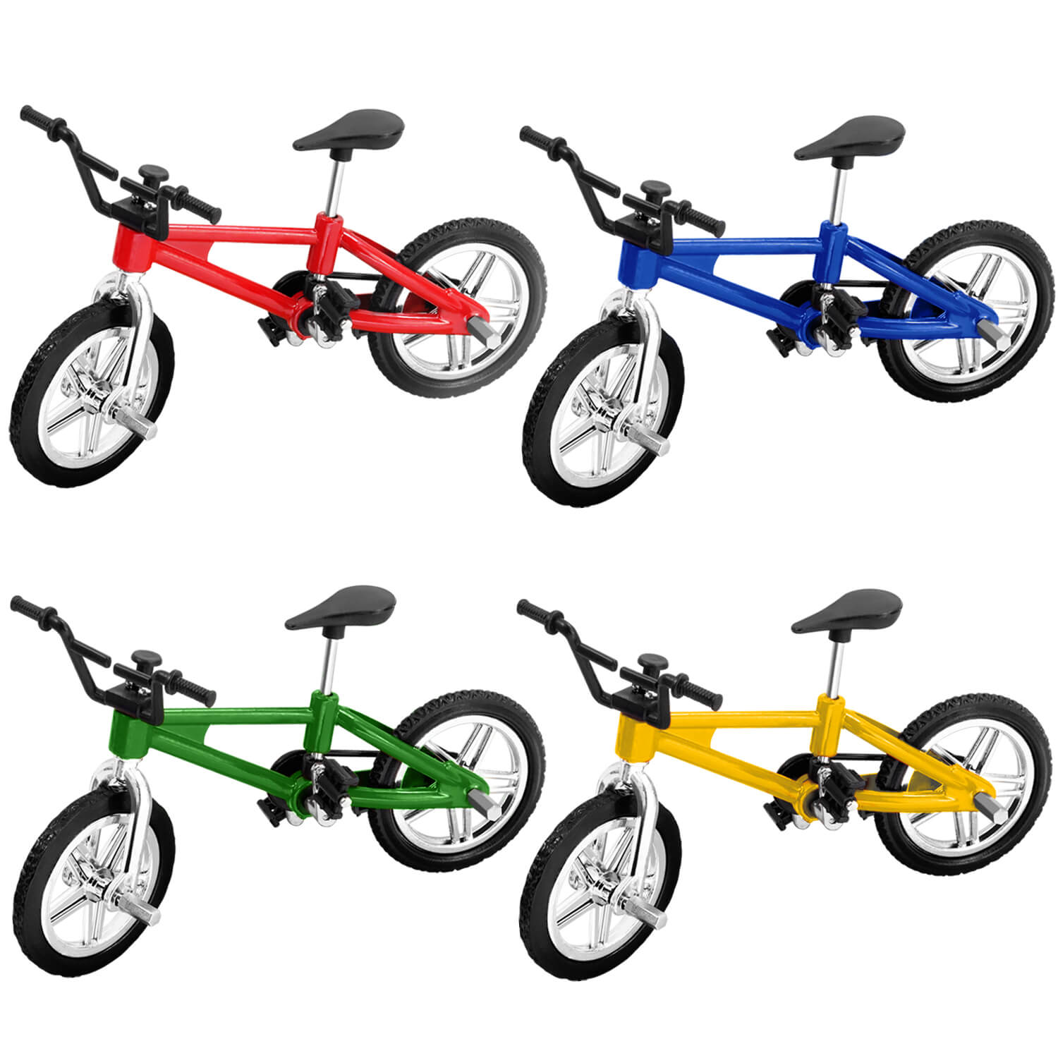 Hotusi 9pcs Mini Finger Bikes Mini Extreme Sports Finger Bicycle Toy Creative Game Toy Cool Boy Gifts Random Colors 