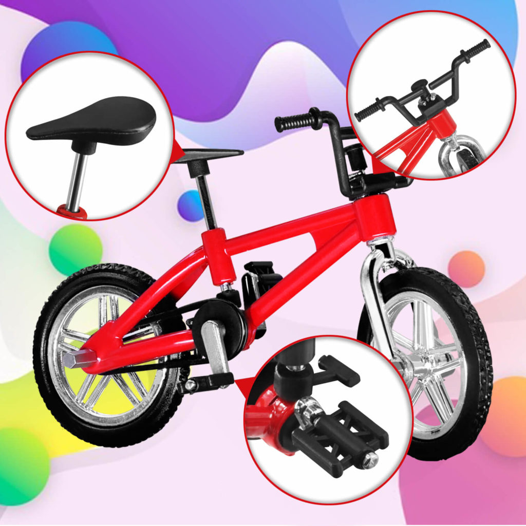 Lurrose 1 Set Miniature Bicycle Scooter Set Model Helmet Mini Finger Bike Toy Micro Landscape Ornament Garden Accessory 1 12 Scale Yellow C29