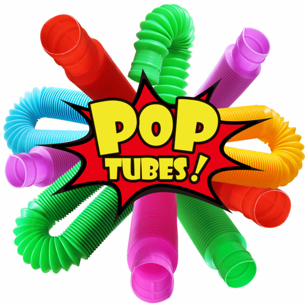 6 Pack Pull & Pop Tube Sensory Fidget Toy for Kids and Adults