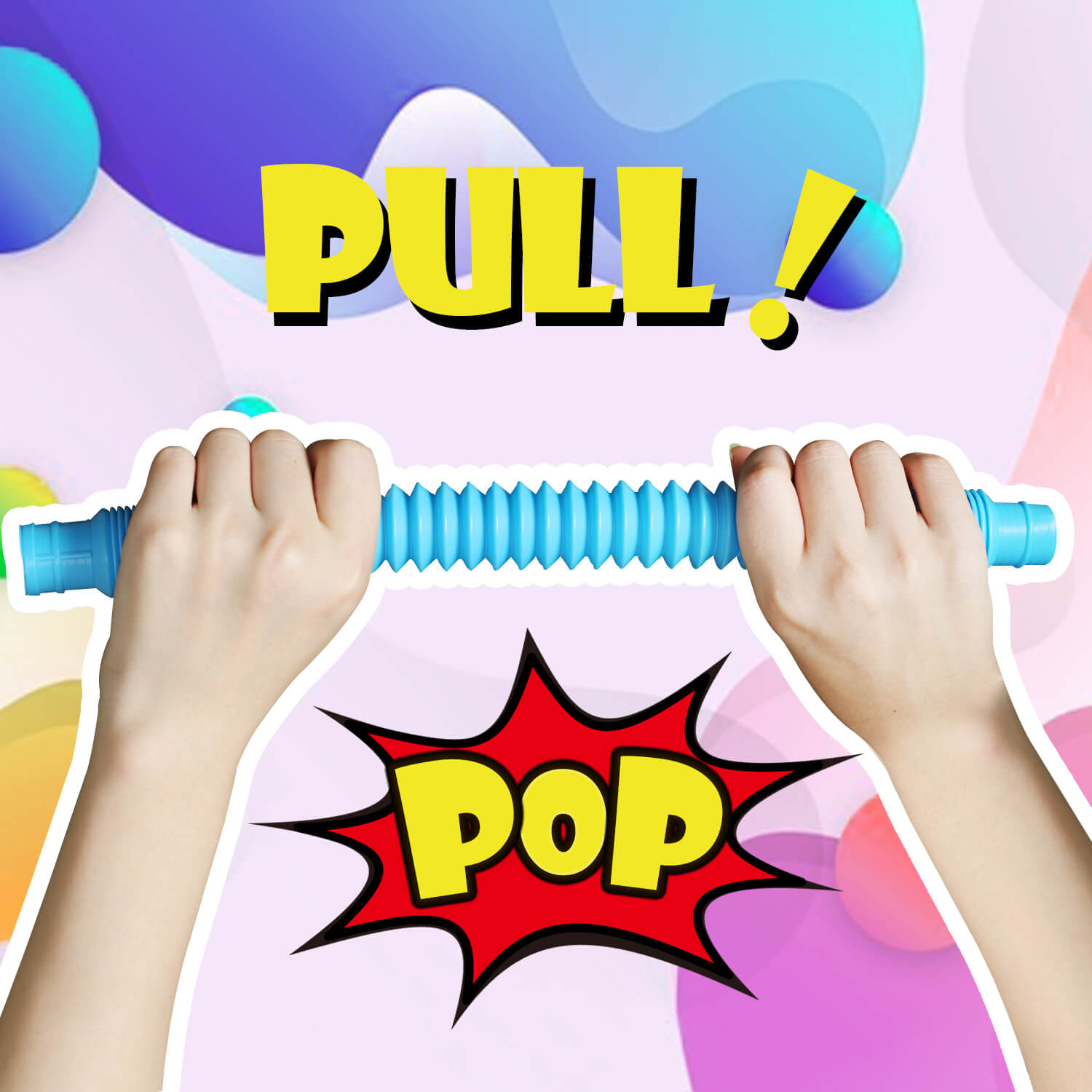 JA-RU Pull Pop Tubes Sensory Fidget Toys Pop Play Tubes Sensory Toys
