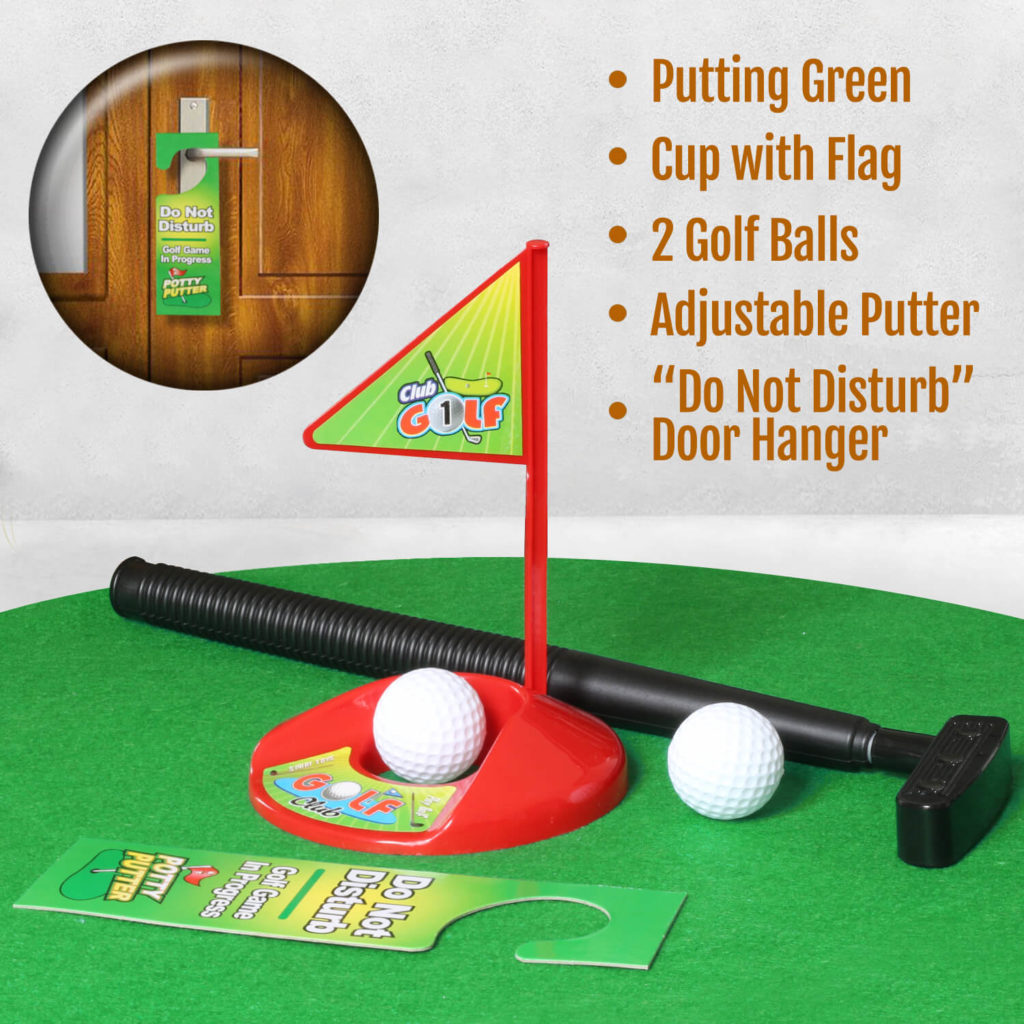 Toilet Golf Potty Putter Game Set Novelty Place