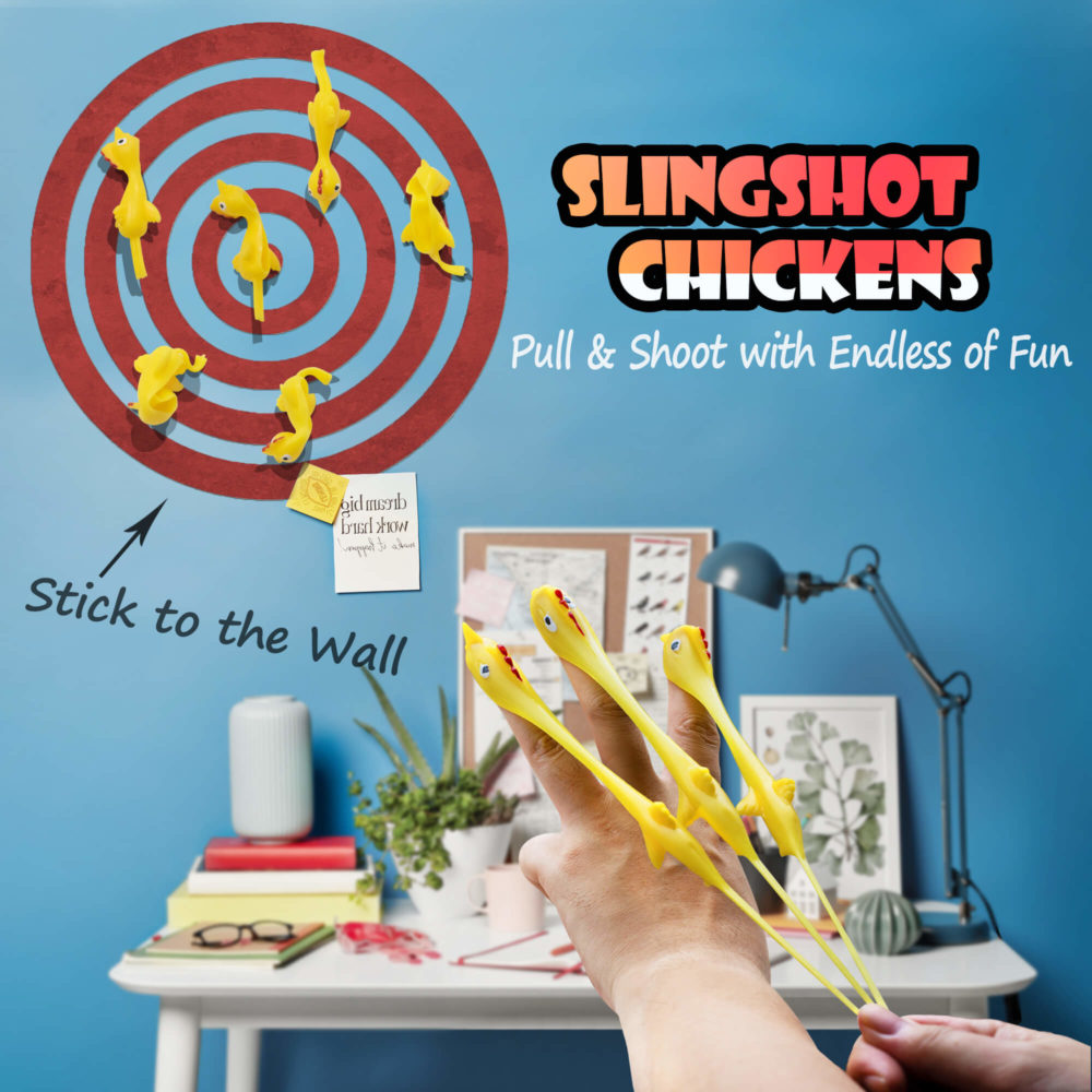 10 Pcs Slingshot Chicken Flying Finger Toys - 4 Inch - Image 2
