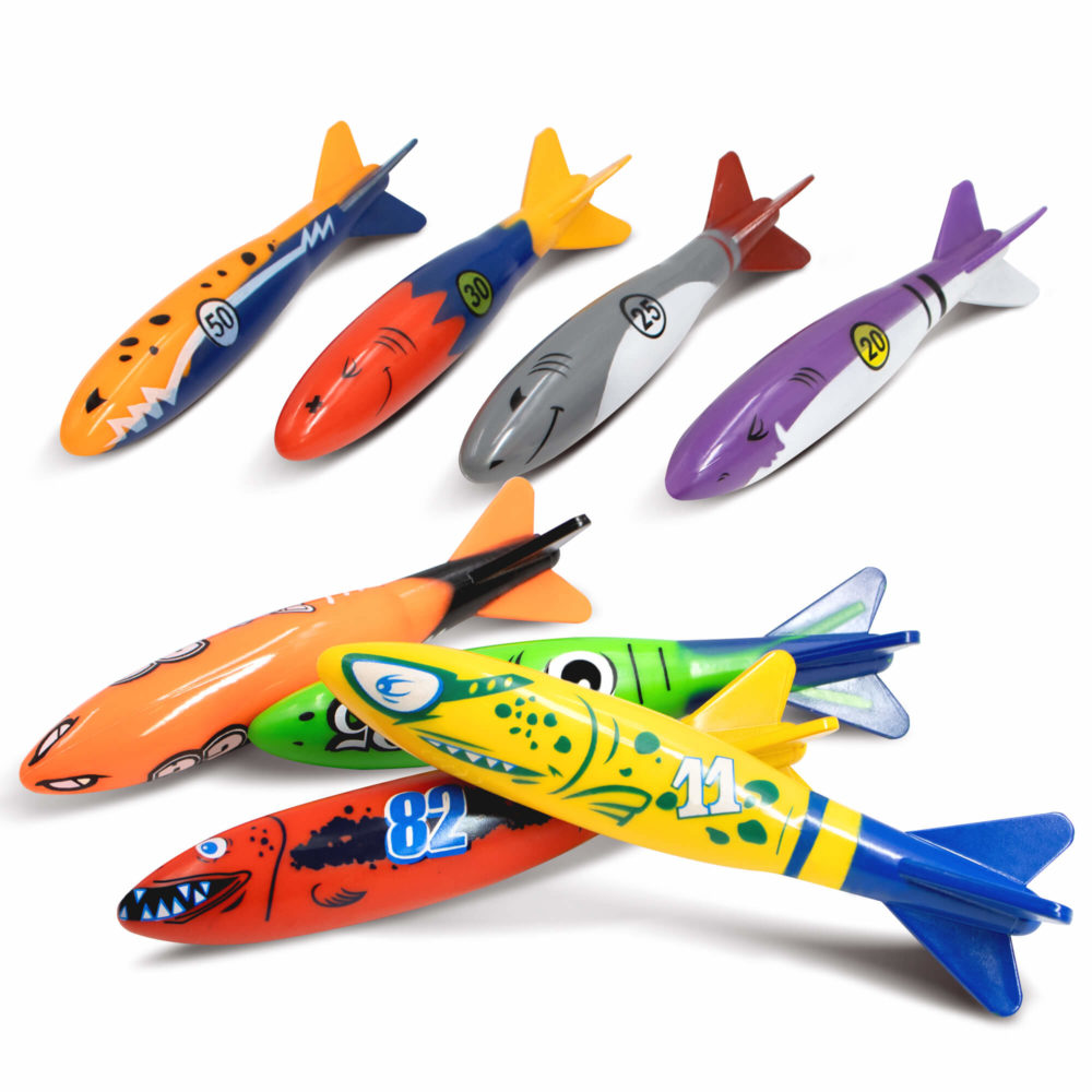 8 Pack Torpedo Bandits Diving Toy Rockets
