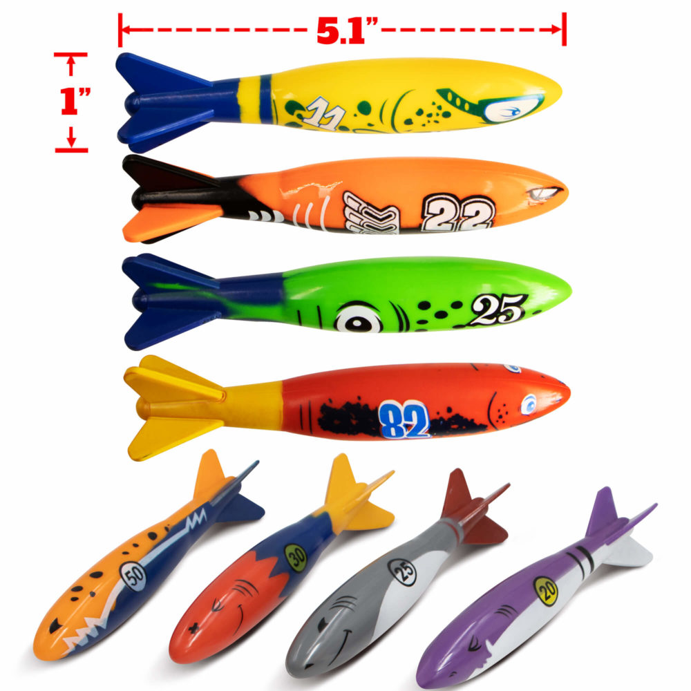8 Pack Torpedo Bandits Diving Toy Rockets - Image 2