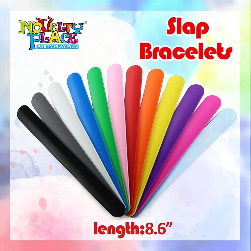 Silicone Rainbow Slap Bracelets Wrist Strap (Pack of 12) - Image 3