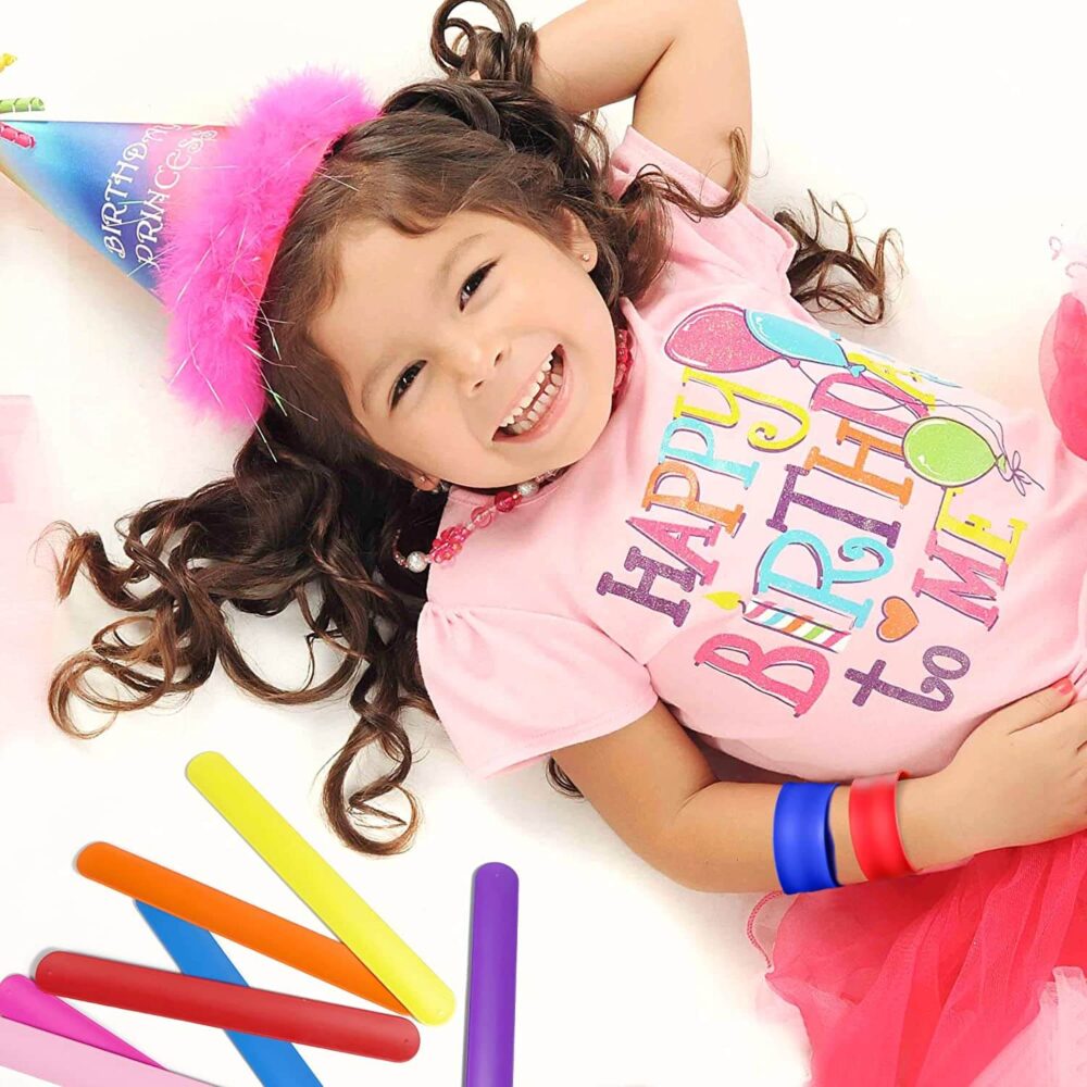 Silicone Rainbow Slap Bracelets Wrist Strap (Pack of 12) - Image 5