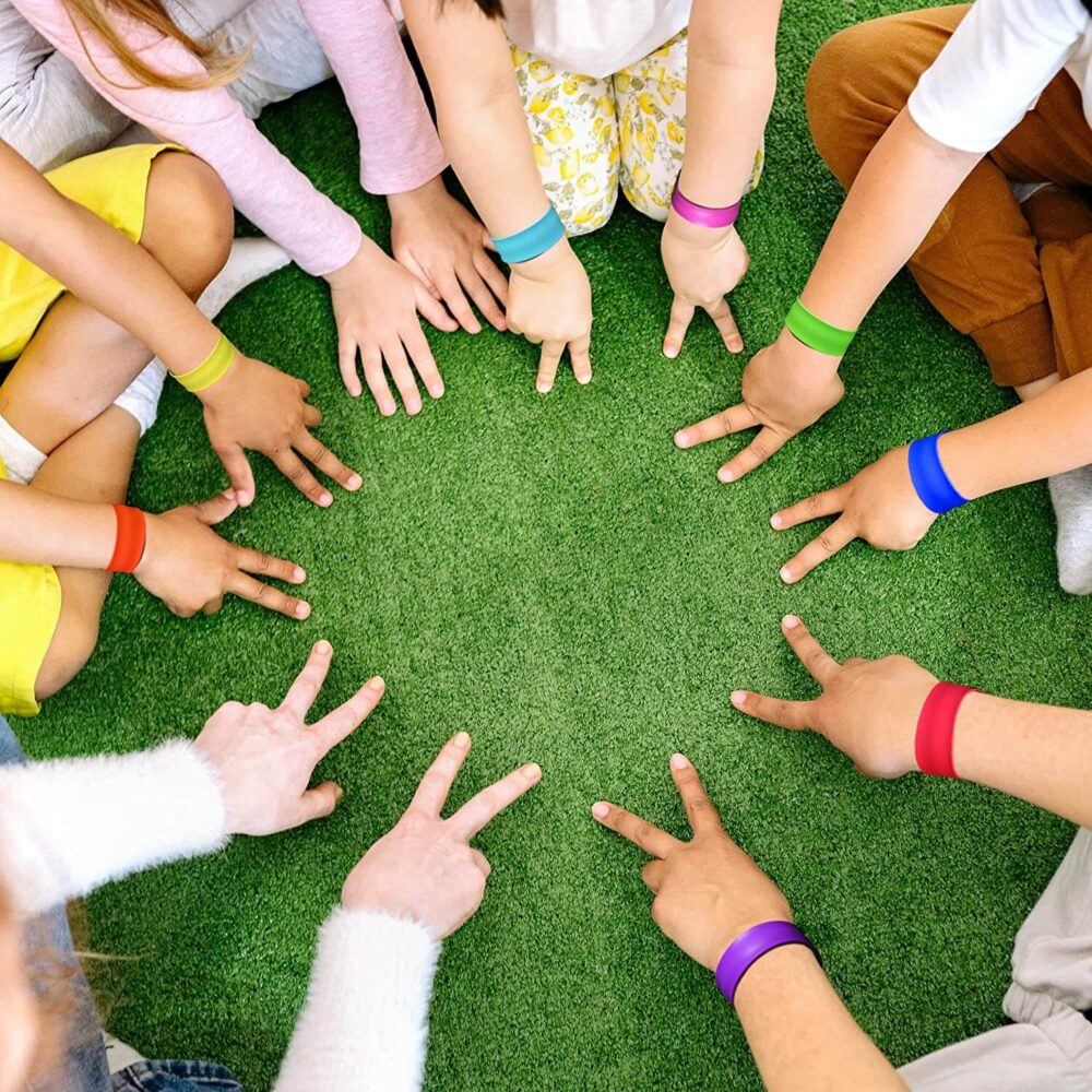 Silicone Rainbow Slap Bracelets Wrist Strap (Pack of 12) - Image 7