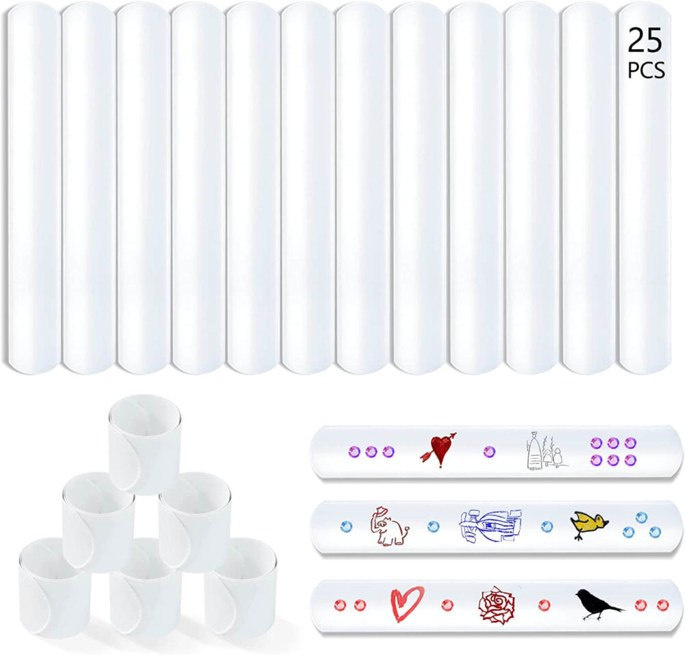 DIY White Wrist Strap Slap Bracelets