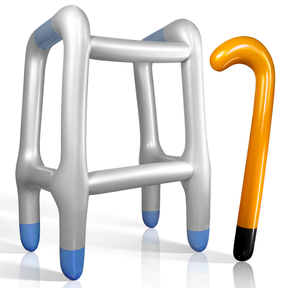 Inflatable Walker and Cane