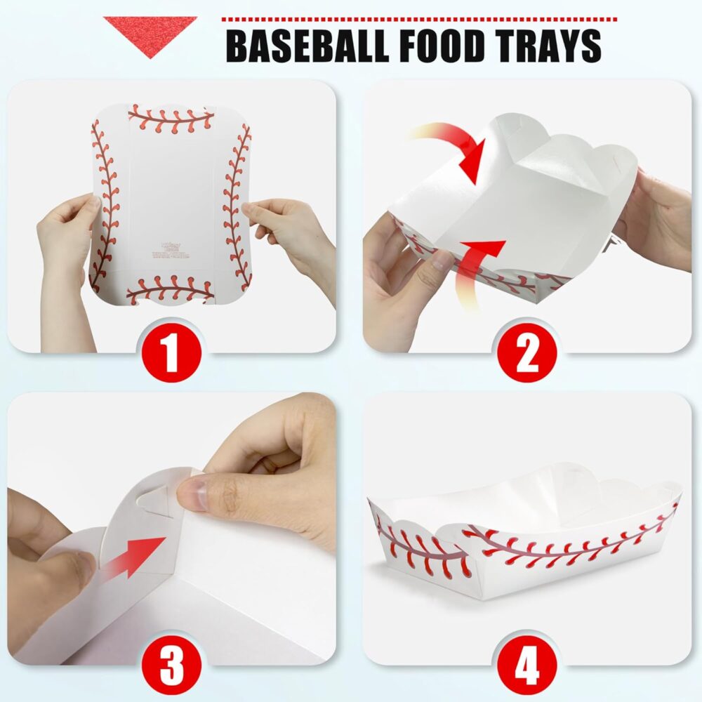 Baseball Party Paper Food Trays